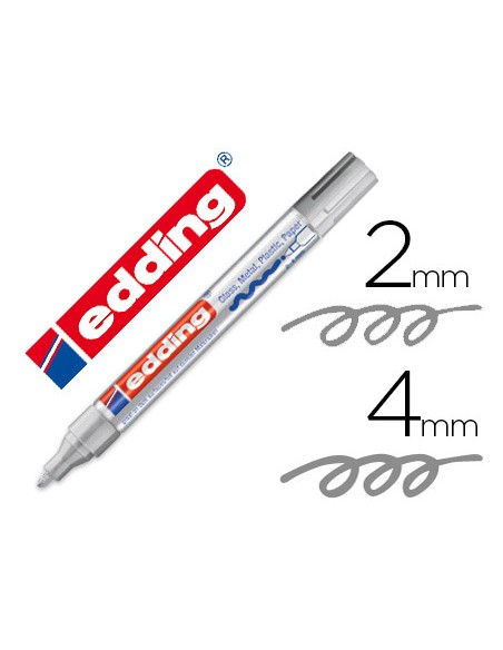 Rotulador edding punta fibra 750 plata punta redonda 2 4 mm