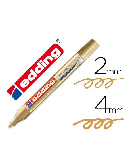 Rotulador edding punta fibra 750 oro punta redonda 2 4 mm
