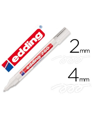 Rotulador edding punta fibra 750 blanco punta redonda 2 4 mm