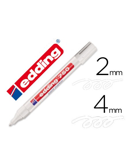 Rotulador edding punta fibra 750 blanco punta redonda 2 4 mm