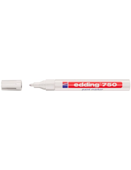 Rotulador edding punta fibra 750 blanco punta redonda 2 4 mm