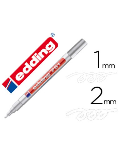 Rotulador edding punta fibra 751 blanco punta redonda 1 2 mm