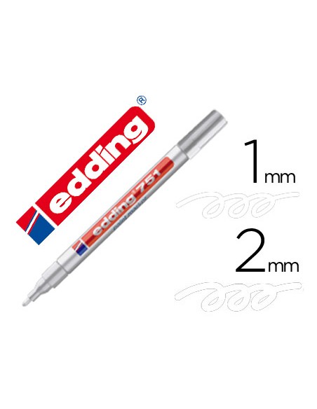 Rotulador edding punta fibra 751 blanco punta redonda 1 2 mm