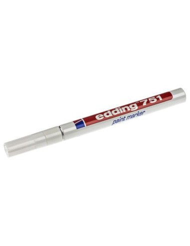 Rotulador edding punta fibra 751 blanco punta redonda 1 2 mm