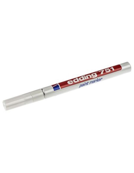 Rotulador edding punta fibra 751 blanco punta redonda 1 2 mm