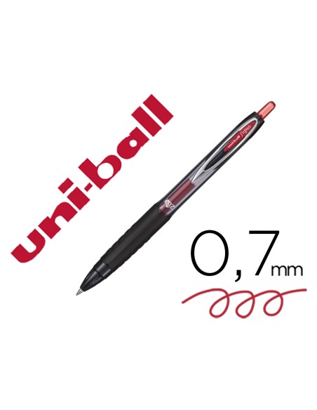 Boligrafo uni ball signo 207e retractil 07 mm color rojo