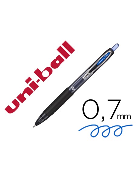 Boligrafo uni ball signo 207e retractil 07 mm color azul