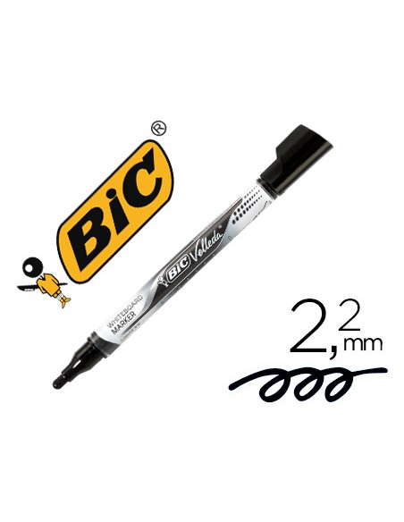 Rotulador bic velleda liquid pocket punta redonda 22 mm negro