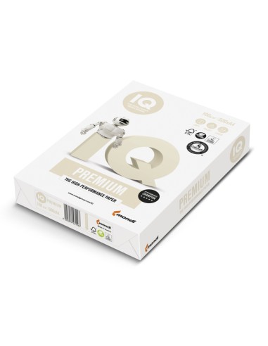 Papel fotocopiadora iq premium din a4 100 gramos paquete de 500 hojas