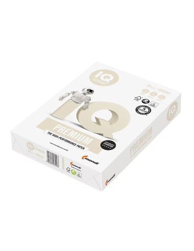 Papel fotocopiadora iq premium din a4 90 gramos paquete de 500 hojas