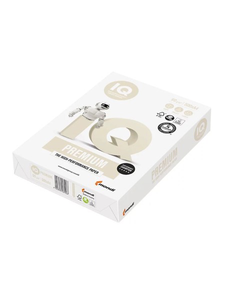 Papel fotocopiadora iq premium din a4 90 gramos paquete de 500 hojas