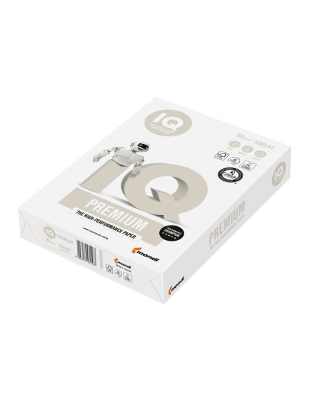 Papel fotocopiadora iq premium din a4 80 gramos paquete de 500 hojas