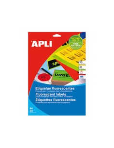 Etiqueta adhesiva apli 02881 210x297 mm para fotocopiadora laser caja con 20 hojas din a4 verde