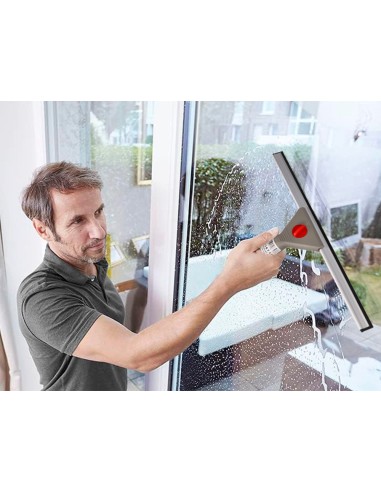 Limpiaventanas q connect industrial mango de acero y hoja limpiadora de plastico de 40 cm de ancho