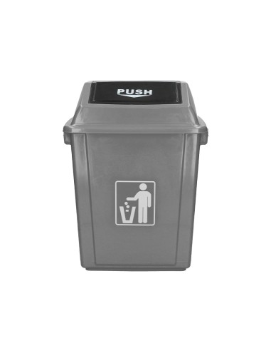 Papelera contenedor q connect plastico con tapa de balancin 20 litros gris 340x240x450 mm