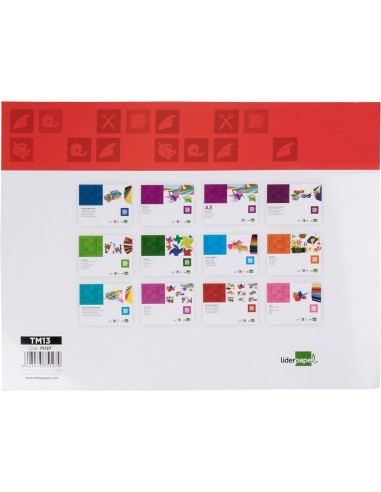 Bloc trabajos manuales liderpapel papel metalizado 240x315 mm 10 hojas colores surtidos