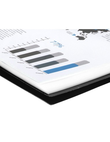 Carpeta liderpapel escaparate con espiral 80 fundas polipropileno din a4 negro