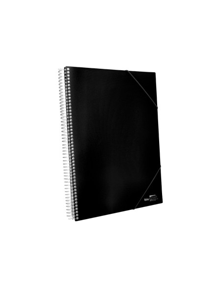 Carpeta liderpapel escaparate con espiral 30 fundas polipropileno din a4 negro