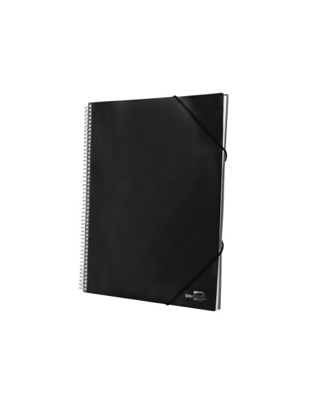 Carpeta liderpapel escaparate con espiral 20 fundas polipropileno din a4 negro