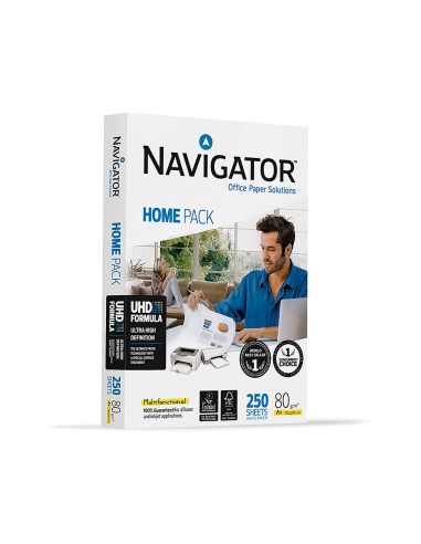 Papel fotocopiadora navigator home pack din a4 80 gramos paquete de 250 hojas