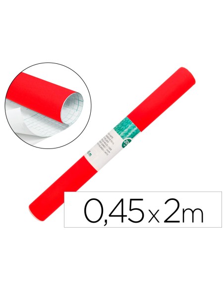 Rollo adhesivo liderpapel unicolor rojo brillo rollo de 045 x 2 mt