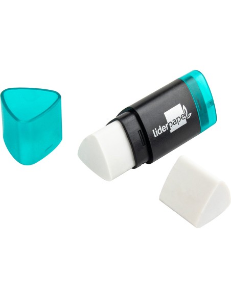 Repuesto goma liderpapel triangular con sacapuntas blister de 2 unidades