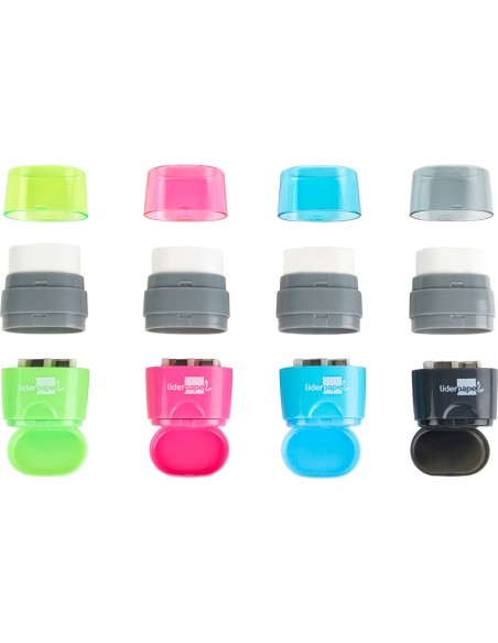 Sacapuntas liderpapel plastico 2 usos con goma
