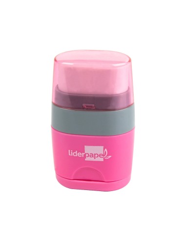 Sacapuntas liderpapel plastico 2 usos con goma