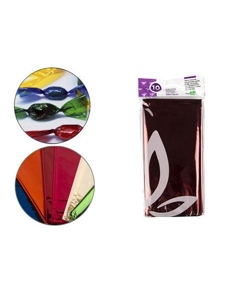 Papel celofan liderpapel 50x70 cm 22g m2 bolsa de 10 hojas colores surtidos Papel celofan liderpapel 50x70 cm 22g m2 bolsa de 10 hojas colores surtidos