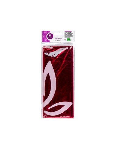 Papel celofan liderpapel 50x70 cm 22g m2 bolsa de 5 hojas rosa