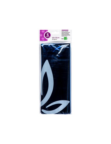 Papel celofan liderpapel 50x70 cm 22g m2 bolsa de 5 hojas azul