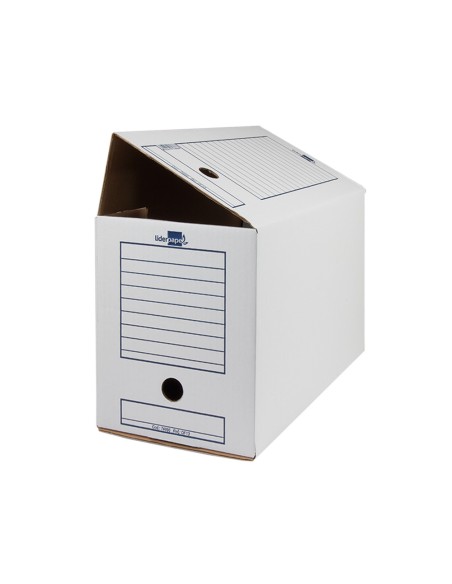 Caja archivo definitivo liderpapel ecouse carton 100 reciclado folio doble ancho 367x251x200mm 325g m2