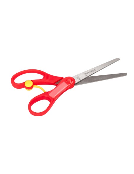 Tijera escolar liderpapel 15 cm con resorte para facilitar el corte unidad