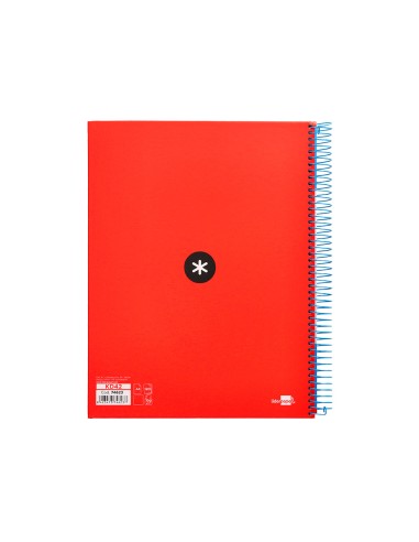 Cuaderno espiral a4 micro antartik tapa forrada120h 100 gr cuadro 5mm 5 bandas 4 taladros colores surtidos s surtidos s