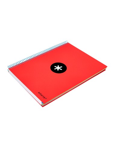 Cuaderno espiral a4 micro antartik tapa forrada120h 100 gr cuadro 5mm 5 bandas 4 taladros colores surtidos s surtidos s