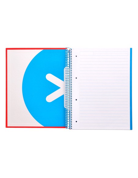 Cuaderno espiral a4 micro antartik tapa forrada 120h 100 gr horizontal 5 bandas 4 taladros colores surt