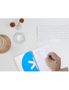 Cuaderno espiral liderpapel a5 antartik tapa dura 80h 100 g cuadro 5mm con margen color rosa fluor