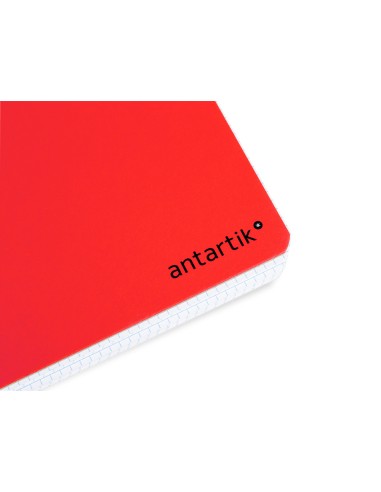 Cuaderno espiral liderpapel a5 antartik tapa dura 80h 100 gr cuadro 5mm con margen color rojo