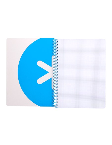 Cuaderno espiral liderpapel a4 micro antartik tapa dura 80h 100 gr cuadro 5mm sin bandas 4 taladros color rosa fluor