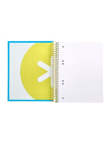 Cuaderno espiral a5 micro antartik tapa forrada 120h 90g liso con bandas 6 taladros color azul