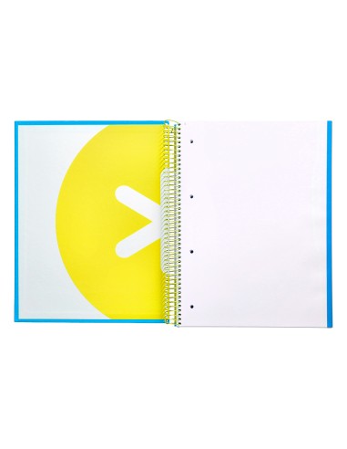 Cuaderno espiral a4 micro antartik tapa forrada 120h 100 gr liso con bandas 4 taladros color azul