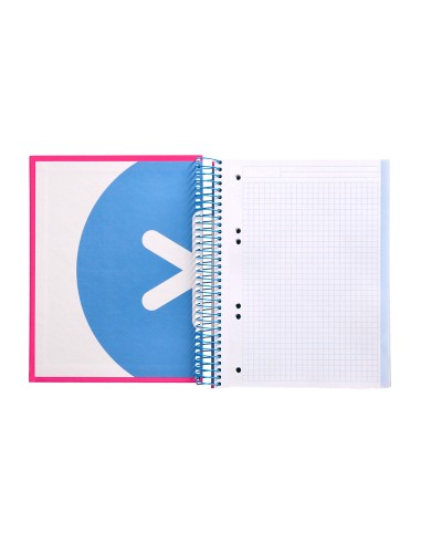 Cuaderno espiral a5 micro antartik tapa forrada120h 100 gr cuadro 5mm 5 bandas 6 taladros color rosa