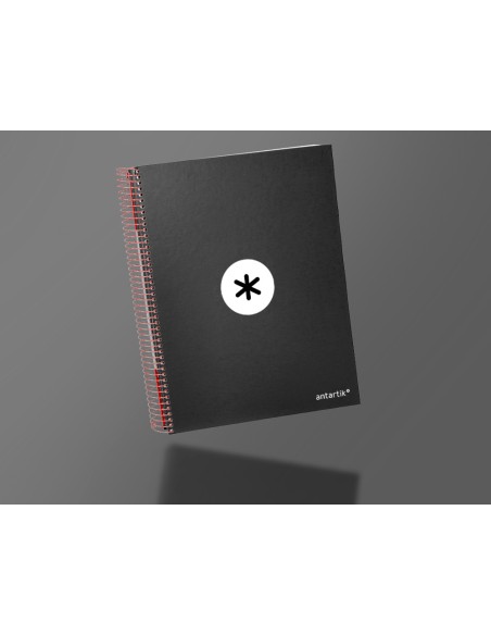 Cuaderno espiral a4 micro antartik tapa forrada120h 100 gr cuadro 5mm 5 bandas 4 taladros color negro