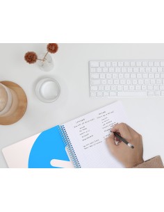 Cuaderno espiral a4 micro antartik tapa forrada120h 100 gr cuadro 5mm 5 bandas 4 taladros color rojo