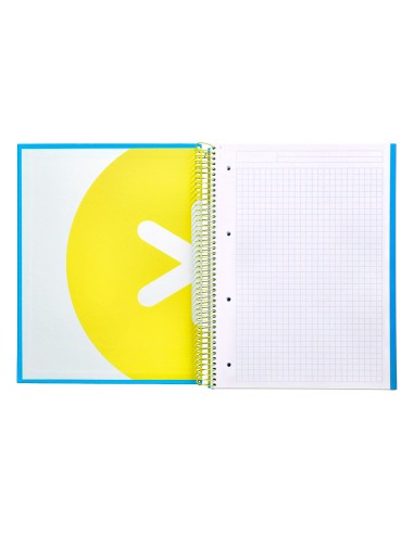 Cuaderno espiral a4 micro antartik tapa forrada120h 100 gr cuadro 5mm 5 banda4 taladros color azul