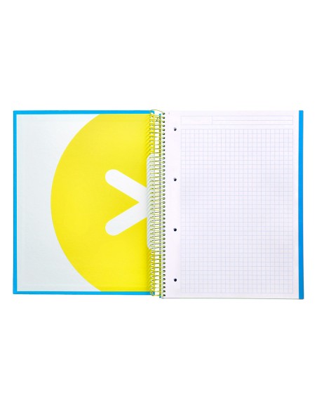 Cuaderno espiral a4 micro antartik tapa forrada120h 100 gr cuadro 5mm 5 banda4 taladros color azul
