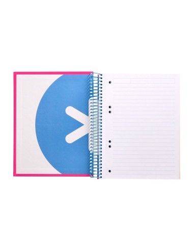 Cuaderno espiral a5 micro antartik tapa forrada 120h 100 gr horizontal 5 bandas 6 taladros color rosa