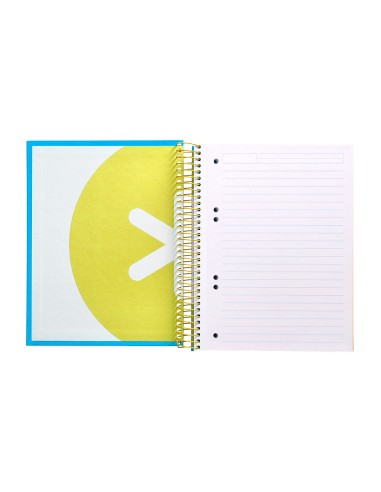 Cuaderno espiral a5 micro antartik tapa forrada 120h 100 gr horizontal 5 bandas 6 taladros color azul