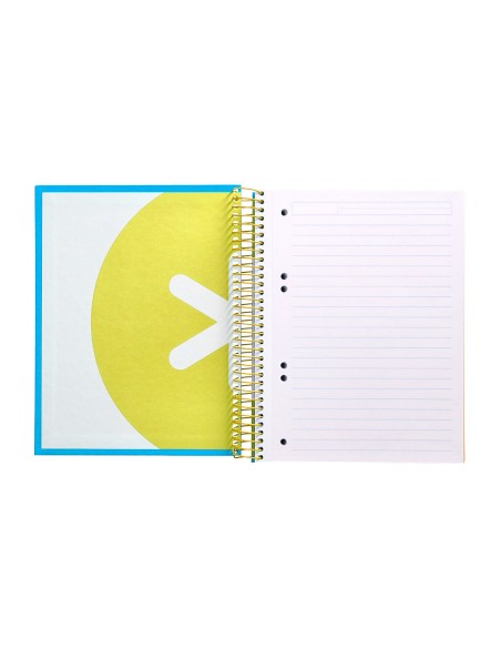 Cuaderno espiral a5 micro antartik tapa forrada 120h 100 gr horizontal 5 bandas 6 taladros color azul