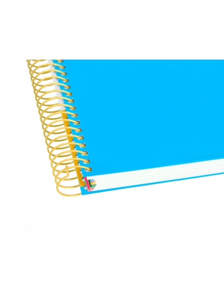 Cuaderno espiral a5 micro antartik tapa forrada 120h 100 gr horizontal 5 bandas 6 taladros color azul